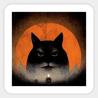 Scary Halloween Cat Sticker